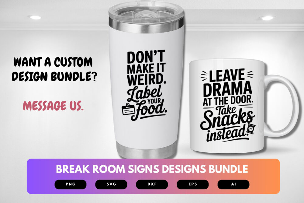 Break Room Signs SVG Bundle | Office Humor , Workplace Decor Cut Files for Cricut & Sublimation - Image 2