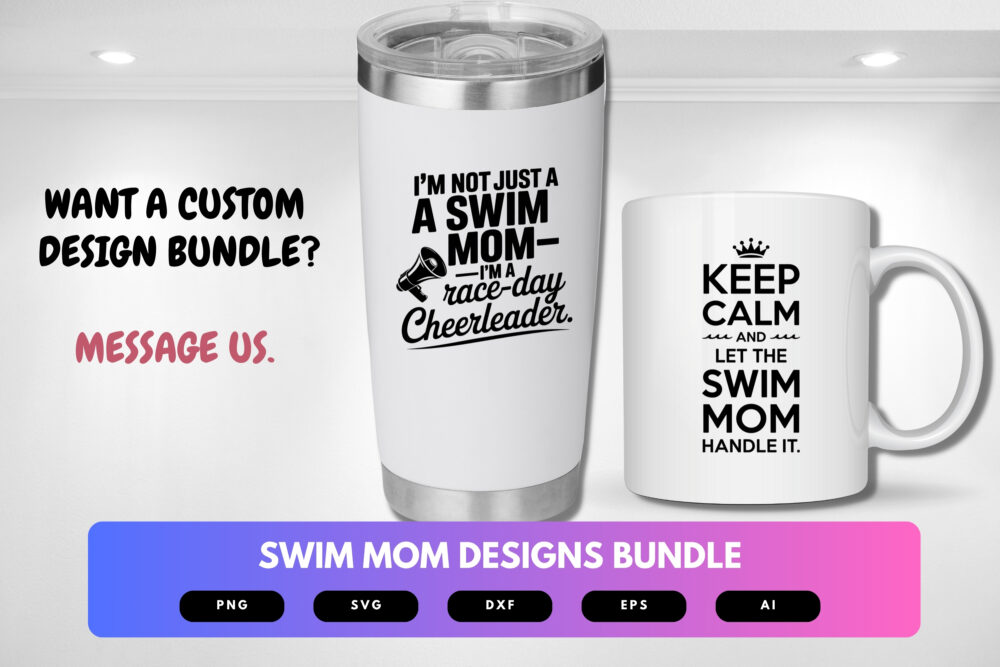Swim Mom SVG Bundle | Swimming Quotes, Pool Life Clipart and Team Spirit Cut Files for Cricut & Sublimation - Image 8