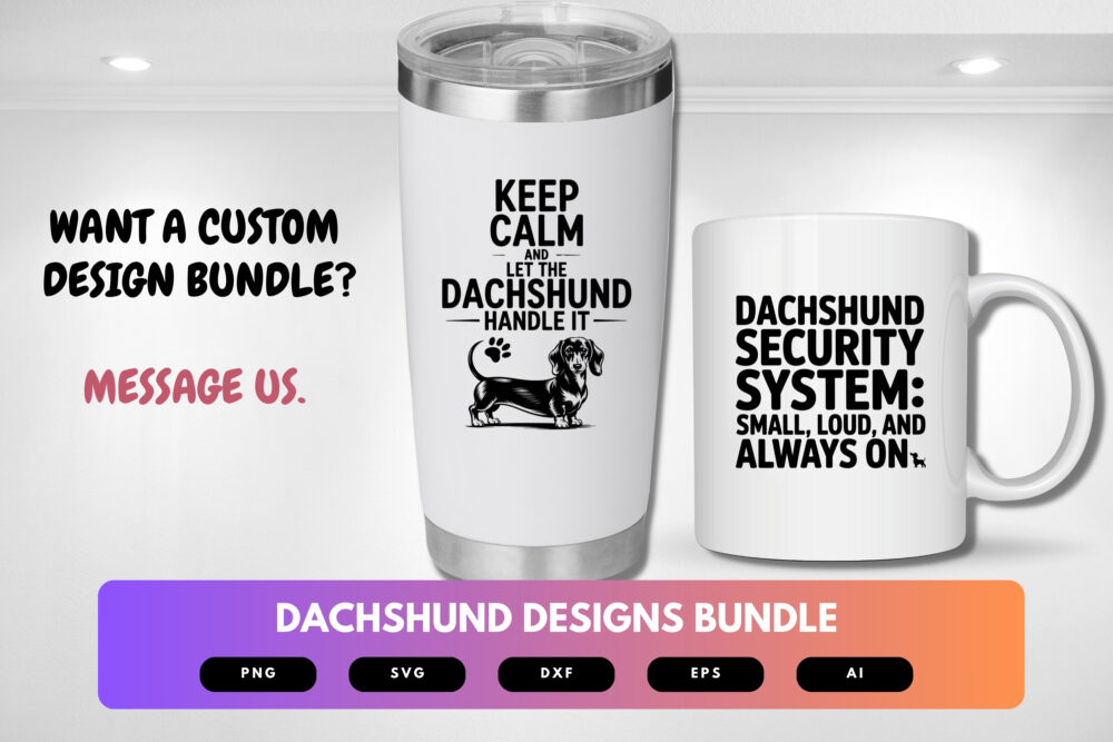 Dachshund SVG Bundle | Wiener Dog Clipart, Funny Pet Silhouette Cut Files for Cricut & Sublimation - Image 8