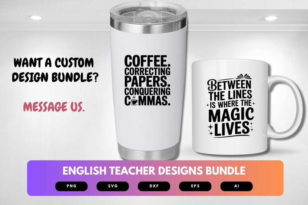 English Teacher SVG Bundle | Grammar Quotes, Literature Clipart and Classroom Cut Files for Cricut & Sublimation - Image 8