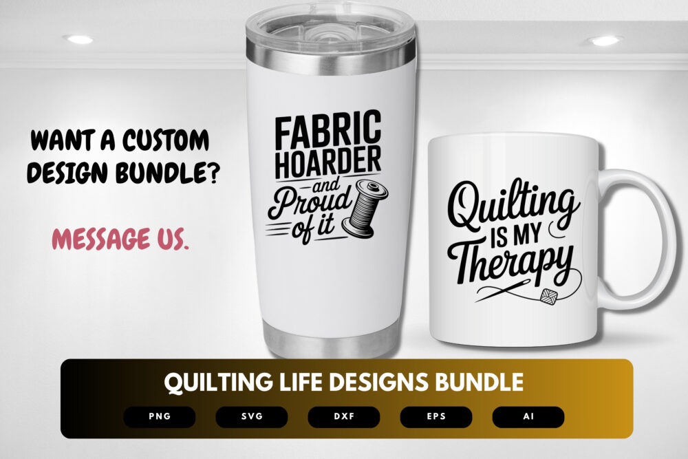 Quilting Life SVG Bundle | Cozy Sewing Quotes, Patchwork Clipart and Fabric Crafter Cut Files for Cricut & Sublimation - Image 8
