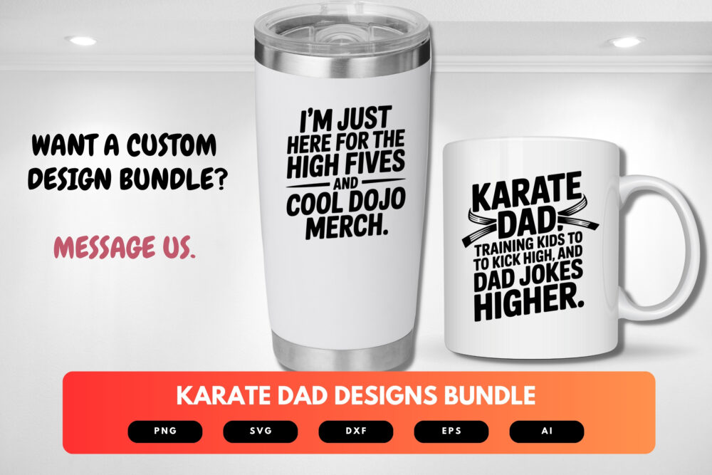Karate Dad SVG Bundle | Martial Arts Clipart, Father Silhouette Cut Files for Cricut & Sublimation - Image 8