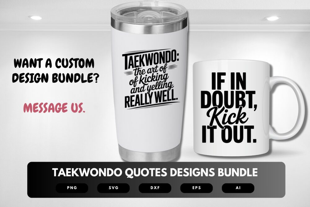 Taekwondo Quotes SVG Bundle | Martial Arts Motivation Clipart, Dojang Typography Cut Files for Cricut & Sublimation - Image 8