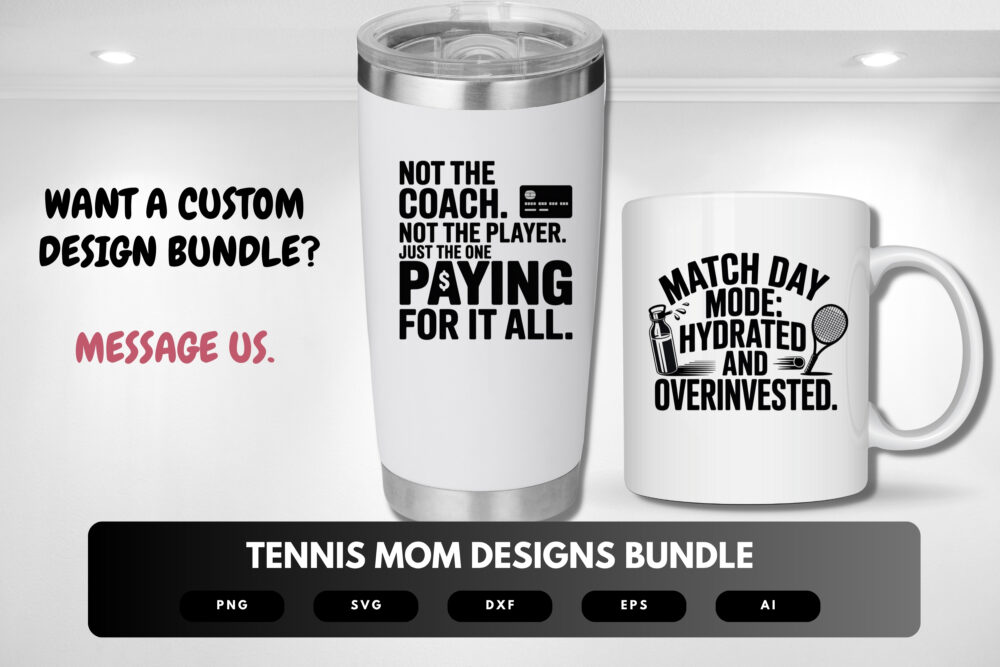Tennis Mom SVG Bundle | Sports Clipart, Proud Mother Silhouette Cut Files for Cricut & Sublimation - Image 8