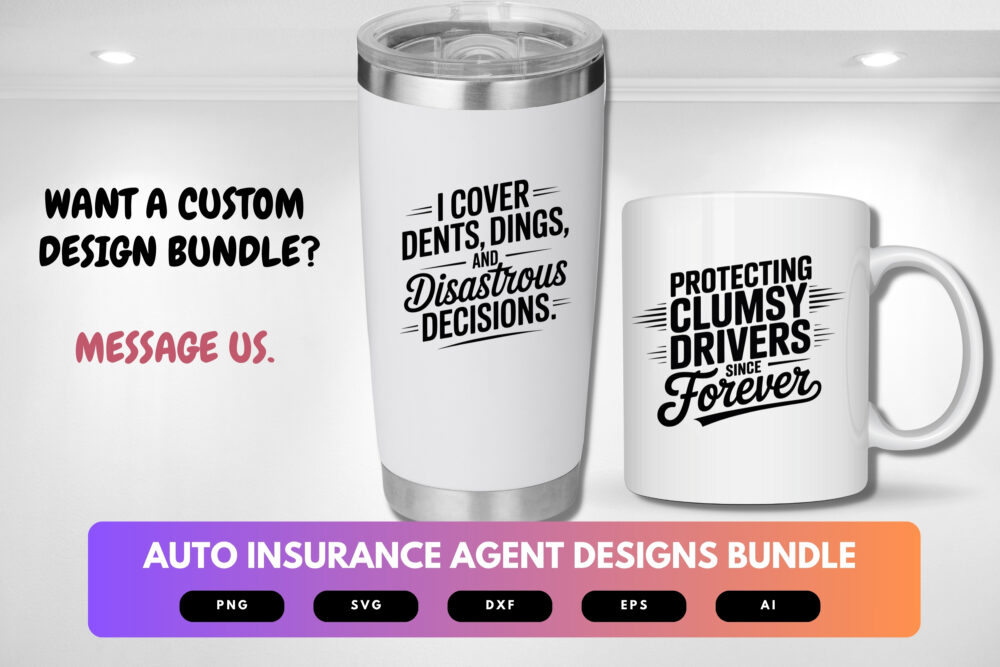Auto Insurance Agent SVG Bundle | Insurance Quote Clipart, Agent Silhouette Cut Files for Cricut & Sublimation - Image 8
