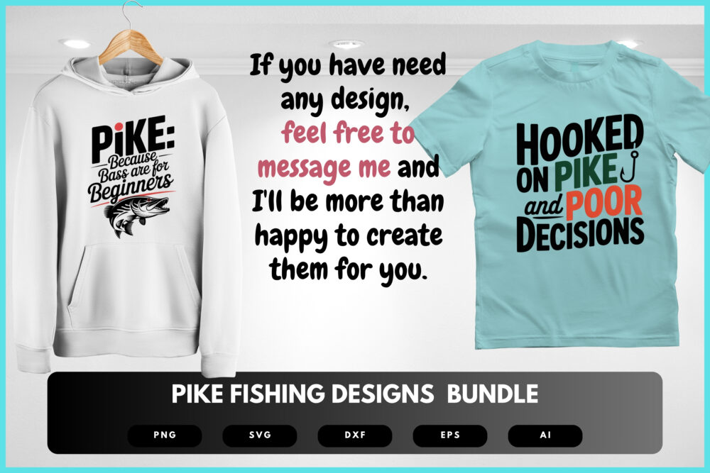 Pike Fishing SVG Bundle | Angler Clipart, Fishing Quote Cut Files for Cricut & Sublimation - Image 7