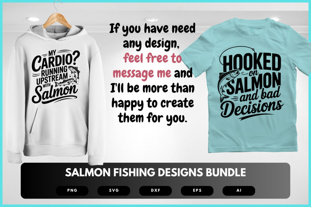 Salmon Fishing SVG Bundle | Angler Clipart, Fishing Quote Cut Files for Cricut & Sublimation - Image 7