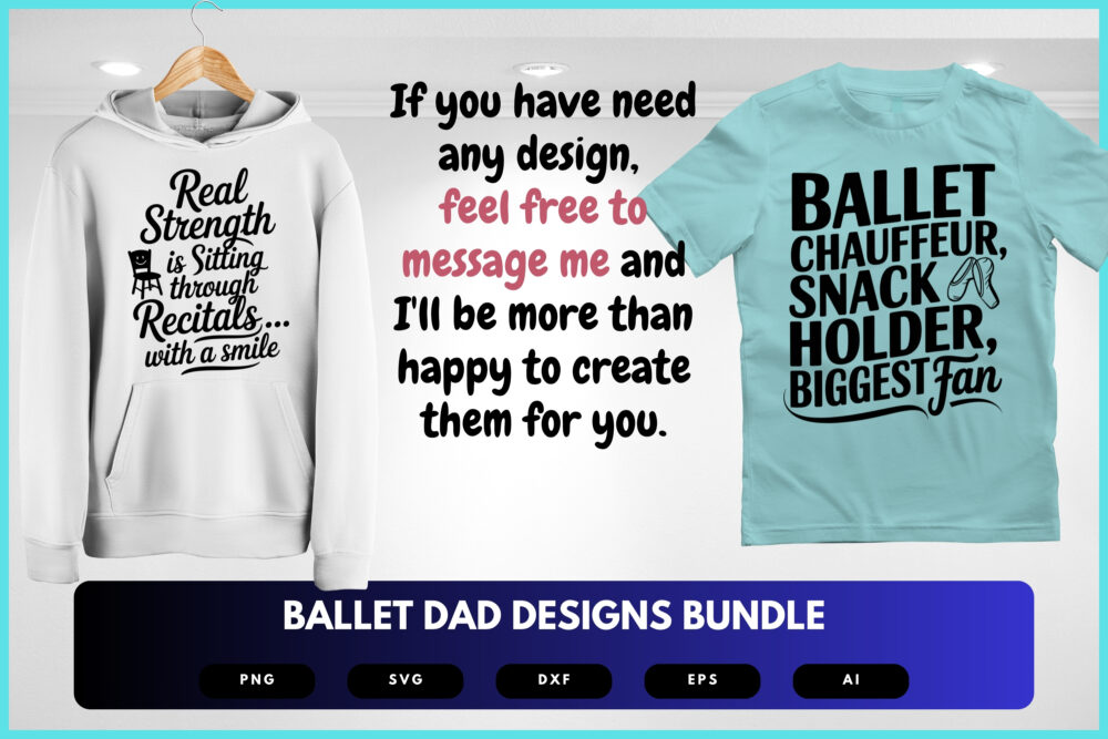 Ballet Dad SVG Bundle | Dance Dad Clipart, Ballet Silhouette Cut Files for Cricut & Sublimation - Image 7