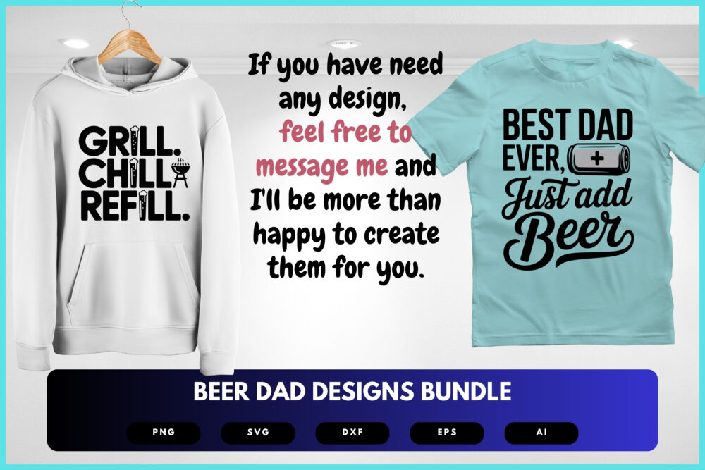 Beer Dad SVG Bundle | Funny Father’s Day Clipart, Beer Mug Silhouette Cut Files for Cricut & Sublimation - Image 7