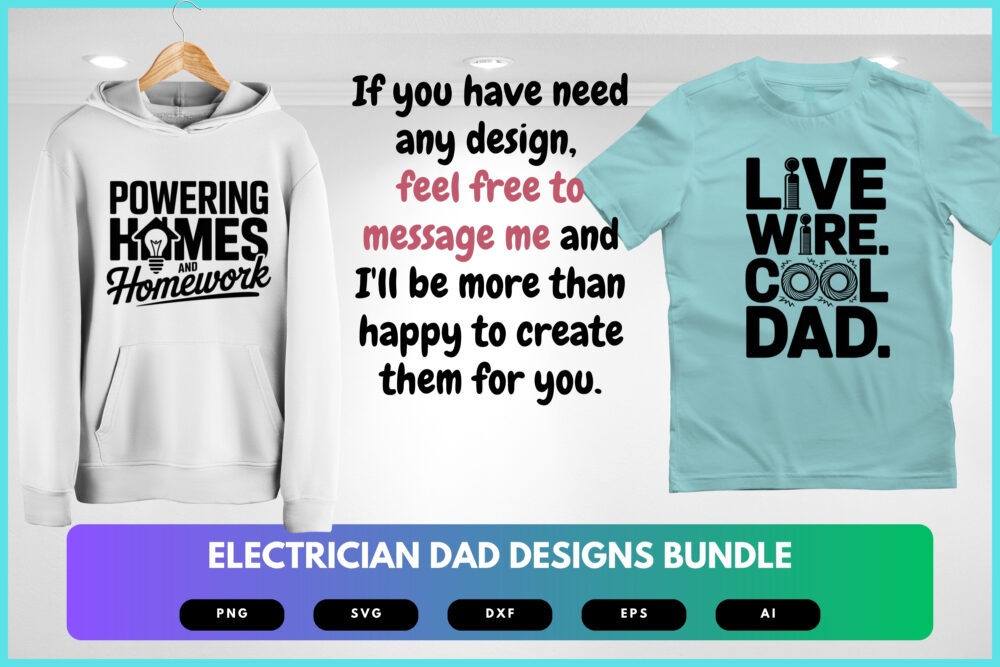 Electrician Dad SVG Bundle | Funny Electrical Clipart, Voltage Silhouette Cut Files for Cricut & Sublimation - Image 7