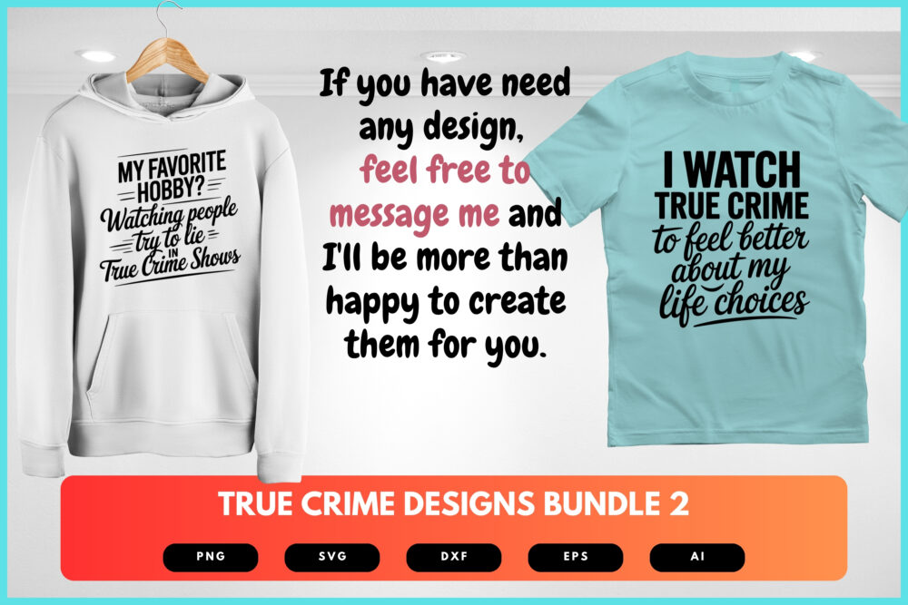 True Crime SVG Bundle | Crime Junkie Quotes, Murder Mystery Clipart for Cricut & Sublimation - Image 7