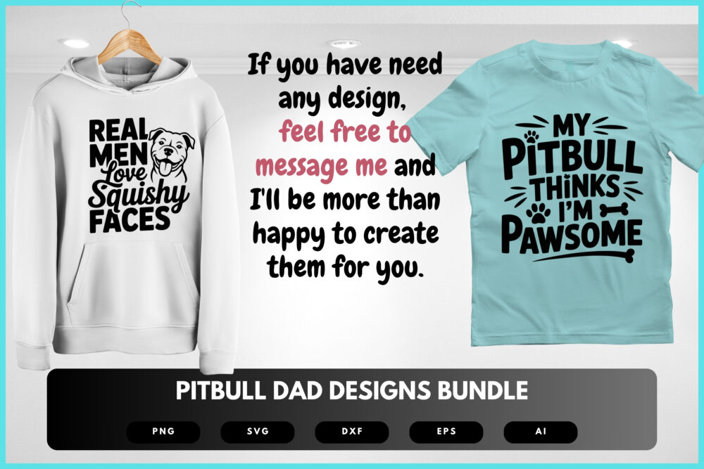 Pitbull Dad SVG Bundle | Dog Lover Clipart, Pitbull Silhouette Cut Files for Cricut & Sublimation - Image 7