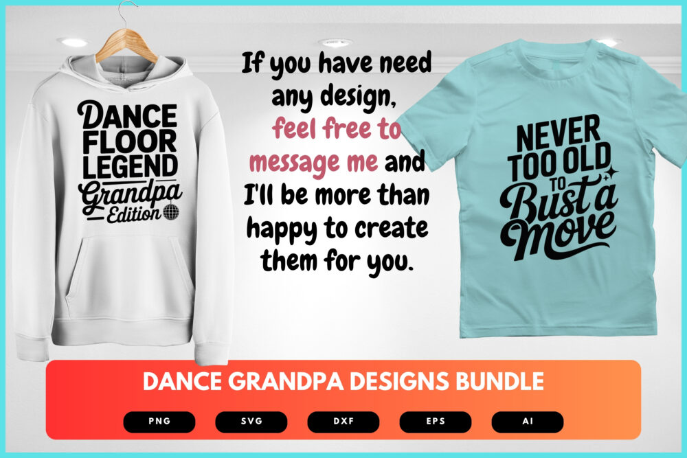 Dance Grandpa SVG Bundle | Funny Grandpa Dancing Clipart, Senior Silhouette Cut Files for Cricut & Sublimation - Image 8