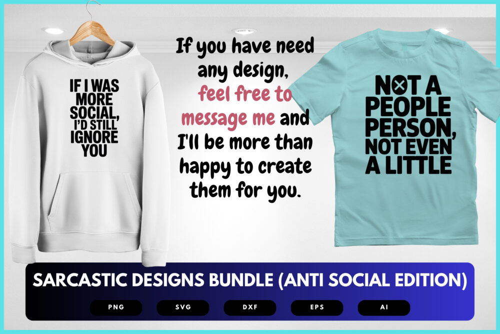 Sarcastic Anti-Social SVG Bundle | Funny Introvert and Anti-Social Quotes, Humorous Cut Files for Cricut & Sublimation - Image 7