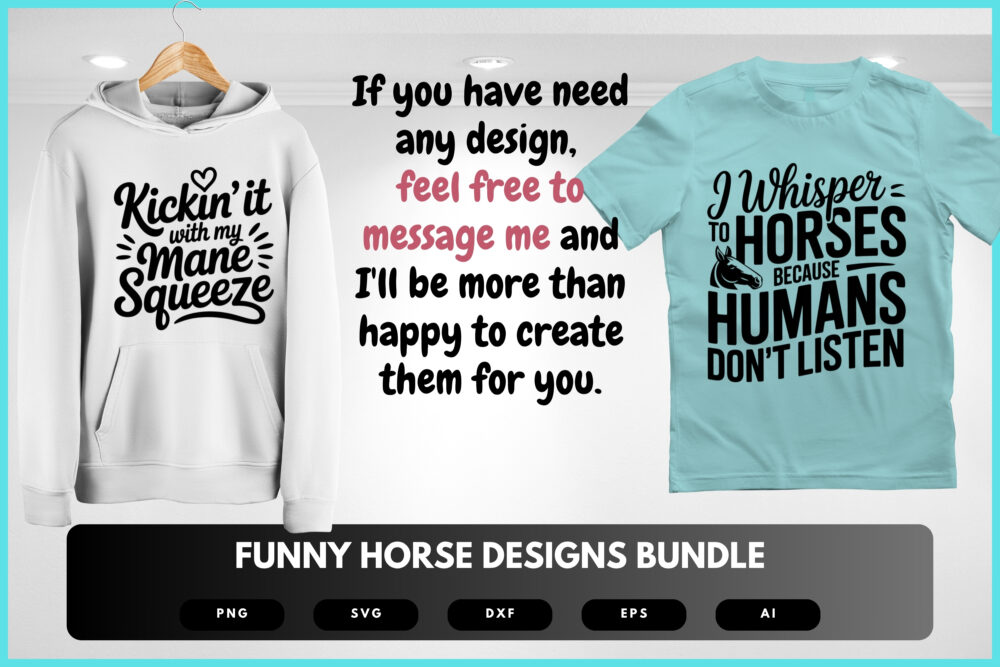 Funny Horse SVG Bundle | Equestrian Quotes, Farm Animal Clipart Cut Files for Cricut & Sublimation - Image 8