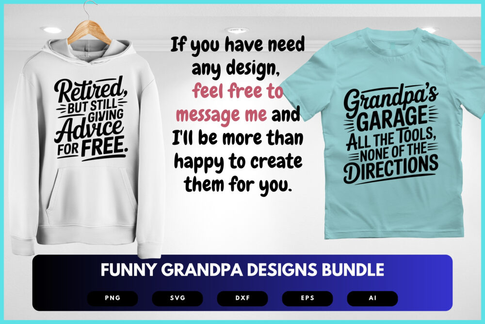 Funny Grandpa SVG Bundle | Grandpa Quotes, Retirement Humor Clipart Cut Files for Cricut & Sublimation - Image 8