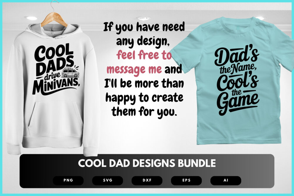 Cool Dad SVG Bundle | Funny Father Quotes, Modern Dad Silhouette Cut Files for Cricut & Sublimation - Image 8