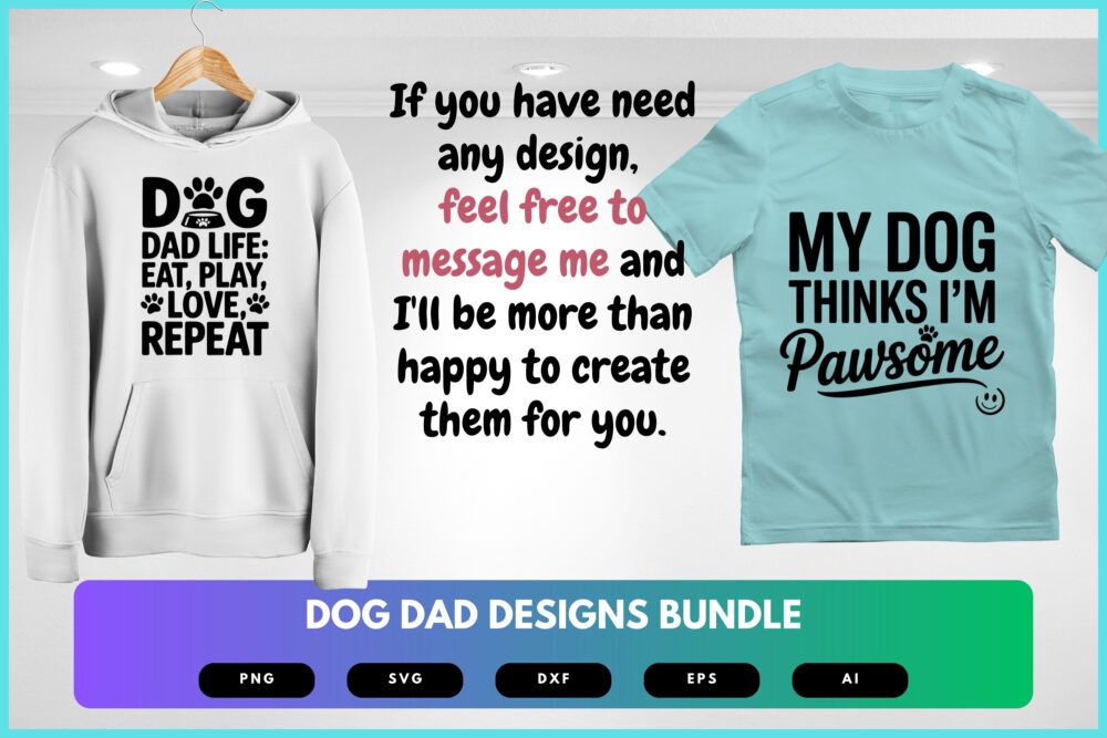 Dog Dad SVG Bundle | Funny Pet Quotes, Dog Lover Clipart , Silhouette Cut Files for Cricut & Sublimation - Image 8