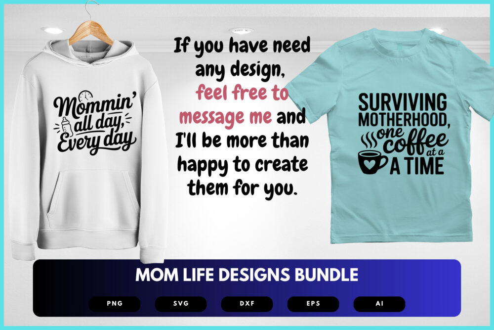 Mom Life SVG Bundle | Funny Mom Quotes, Motherhood Clipart , Silhouette Cut Files for Cricut & Sublimation - Image 8