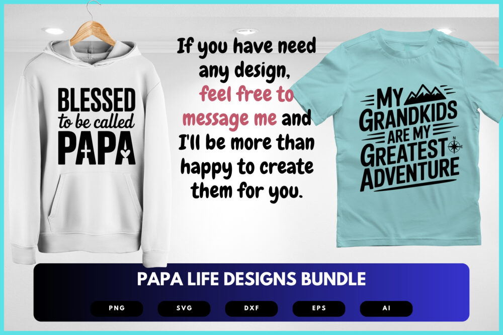 Papa Life SVG Bundle | Funny Dad Quotes, Grandfather Clipart , Silhouette Cut Files for Cricut & Sublimation - Image 8