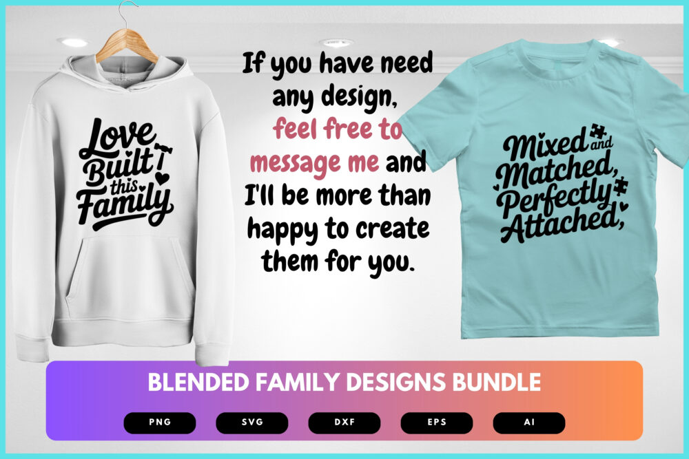Blended Family SVG Bundle | Bonus Parent Quotes, Stepfamily Clipart , Silhouette Cut Files for Cricut & Sublimation - Image 8