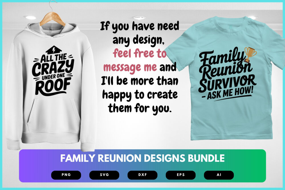 Family Reunion SVG Bundle | Funny Family Quotes, Reunion Clipart , Silhouette Cut Files for Cricut & Sublimation - Image 8