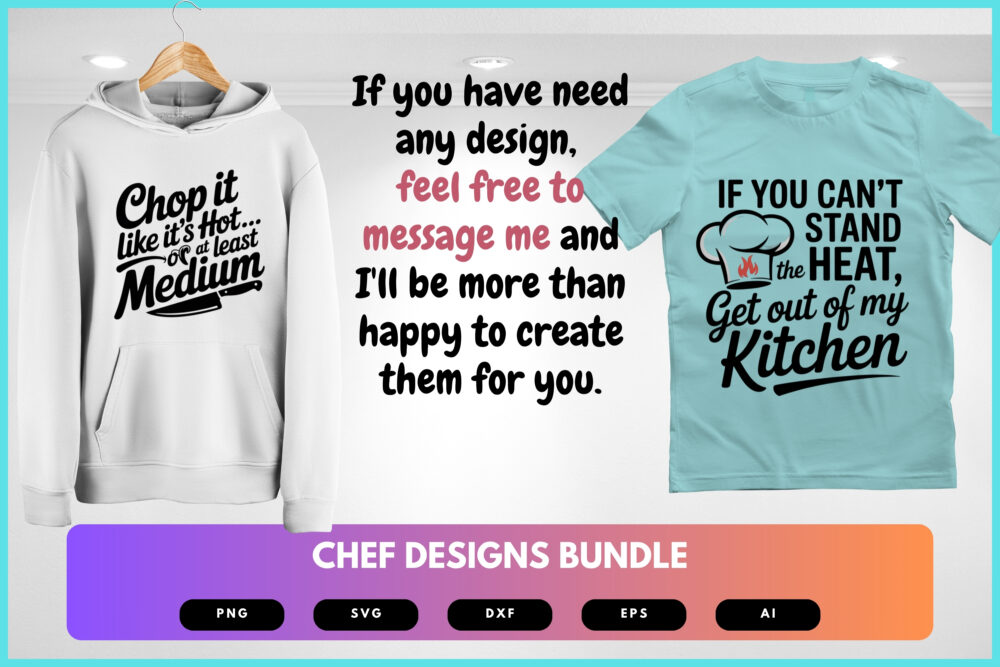Chef SVG Bundle | Cooking Clipart, Kitchen Silhouette Cut Files for Cricut & Sublimation - Image 8