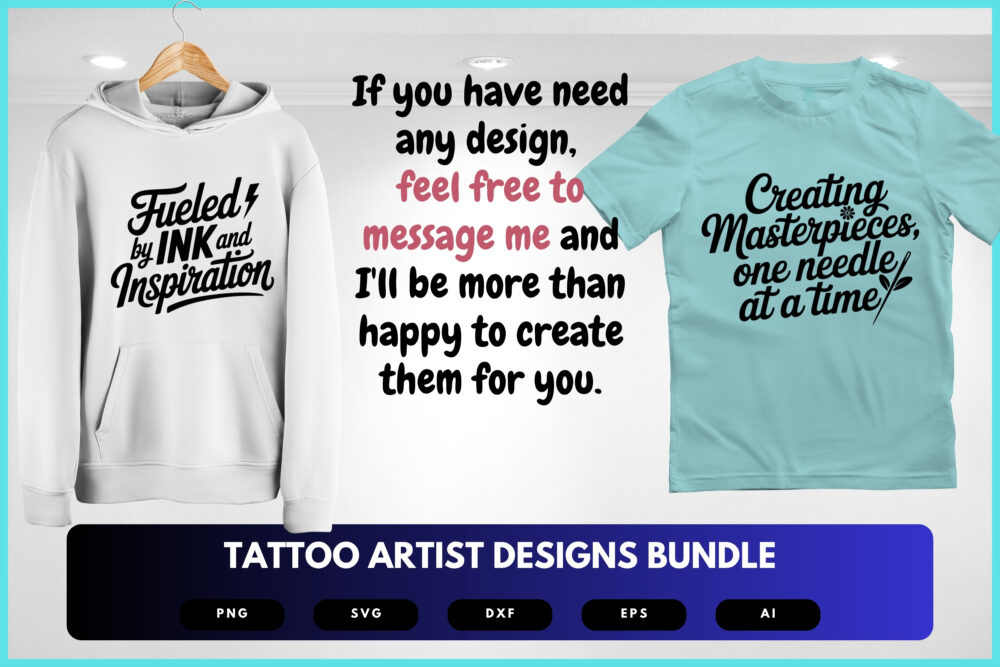 Tattoo Artist SVG Bundle | Ink , Tattoo Clipart, Artist Quote Cut Files for Cricut & Sublimation - Image 8