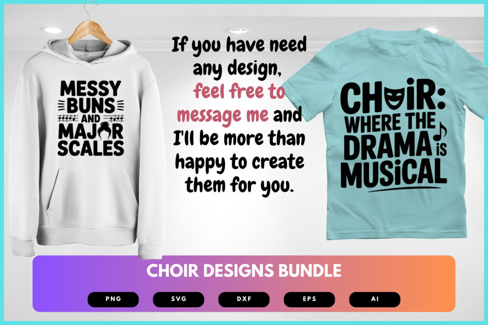 Choir SVG Bundle | Choral Music Clipart, Singer Silhouette Cut Files for Cricut & Sublimation - Image 3