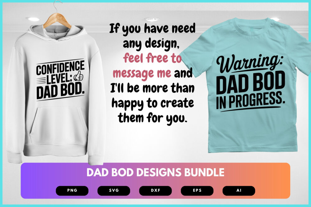 Dad Bod SVG Bundle | Funny Father Clipart, Dad Life Silhouette Cut Files for Cricut & Sublimation - Image 8