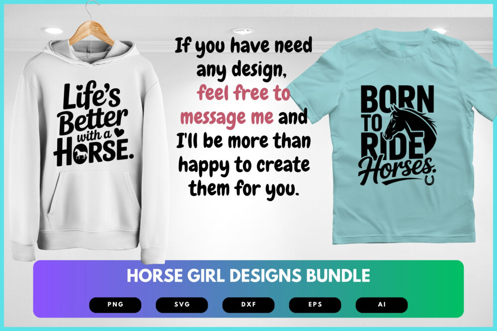 Horse Girl SVG Bundle | Equestrian Clipart, Cowgirl Quote Cut Files for Cricut & Sublimation - Image 7