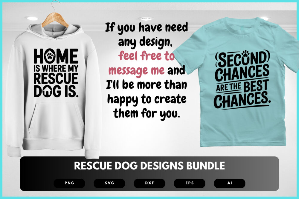 Rescue Dog SVG Bundle | Adoption Quote Clipart, Dog Rescue Cut Files for Cricut & Sublimation - Image 8