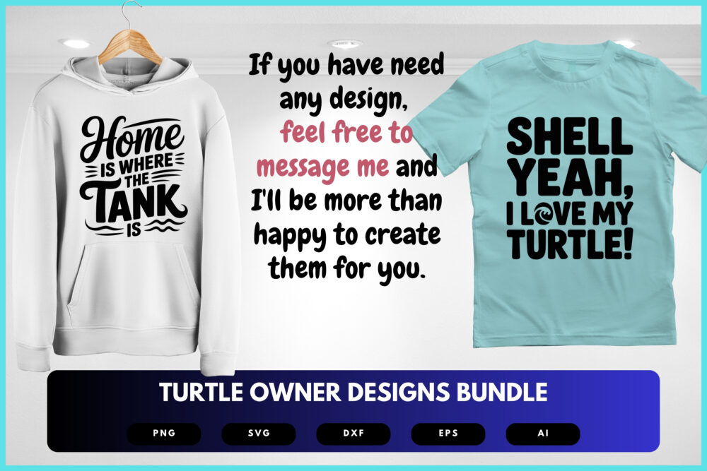 Turtle Owner SVG Bundle | Reptile Pet Clipart, Turtle Silhouette Cut Files for Cricut & Sublimation - Image 3
