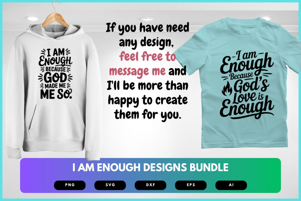 I Am Enough SVG Bundle | Self-Love Affirmation Quotes , Mental Health Cut Files for Cricut & Sublimation - Image 8