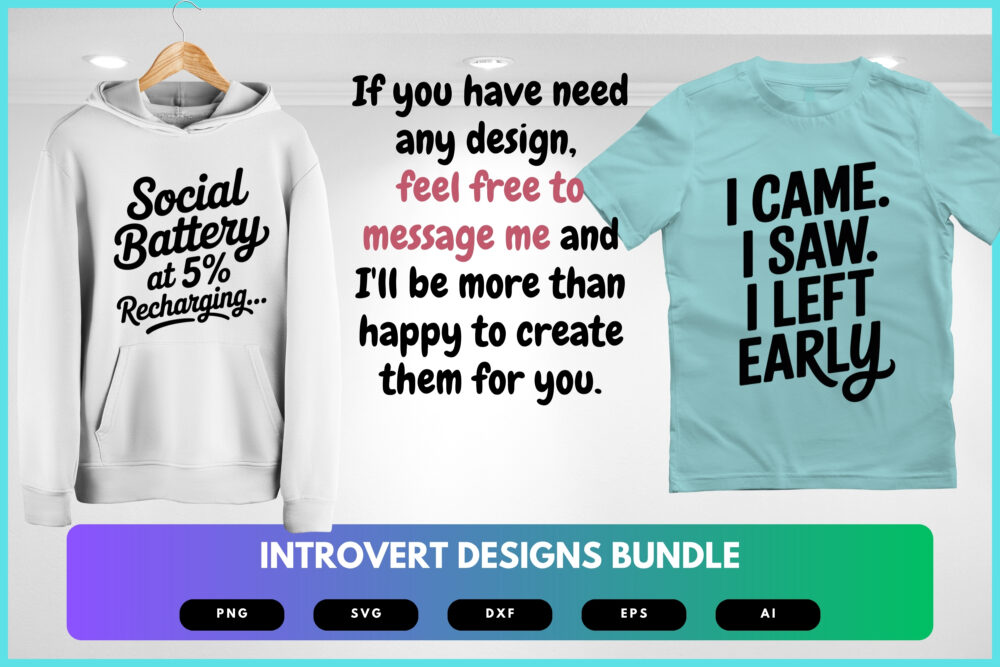 Introvert SVG Bundle | Funny Anti-Social Quotes , Quiet Life Cut Files for Cricut, Sublimation & DIY Crafts - Image 8