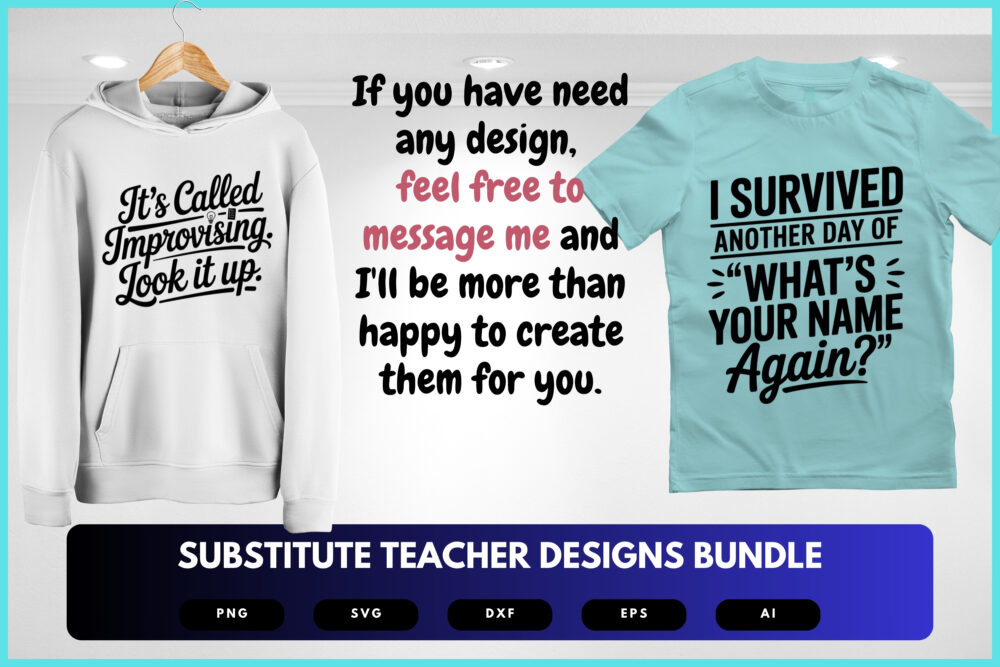 Substitute Teacher SVG Bundle | Fun , Inspirational Quotes for Substitute Educators for Cricut, Sublimation & DIY Crafts - Image 8