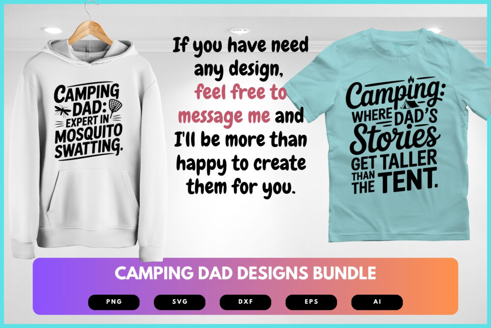 Camping Dad SVG Bundle | Outdoor Father Clipart, Campfire Silhouette Cut Files for Cricut & Sublimation - Image 7