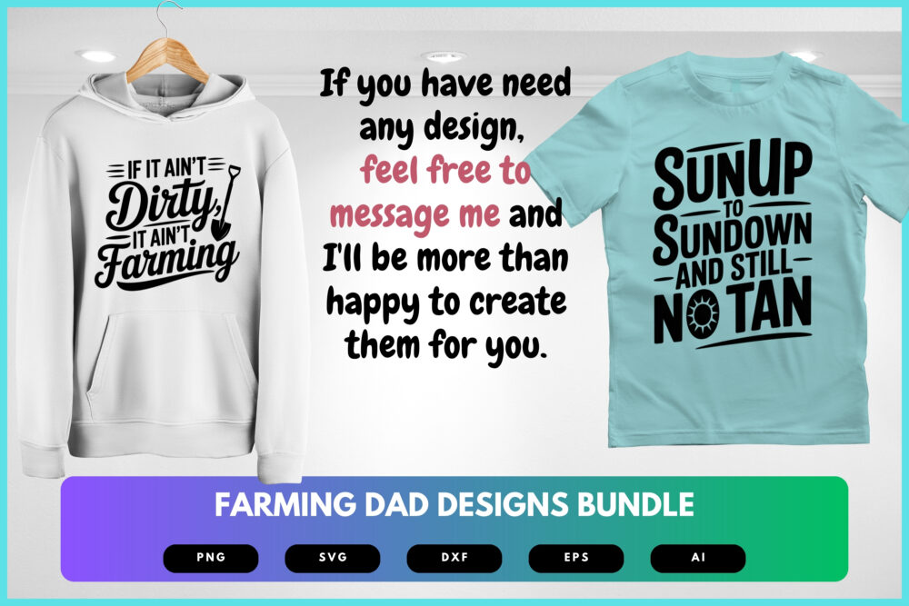 Farming Dad SVG Bundle | Tractor Clipart, Farmer Silhouette Cut Files for Cricut & Sublimation - Image 8