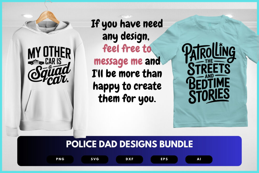 Police Dad SVG Bundle | Law Enforcement Clipart, Badge Silhouette Cut Files for Cricut & Sublimation - Image 8