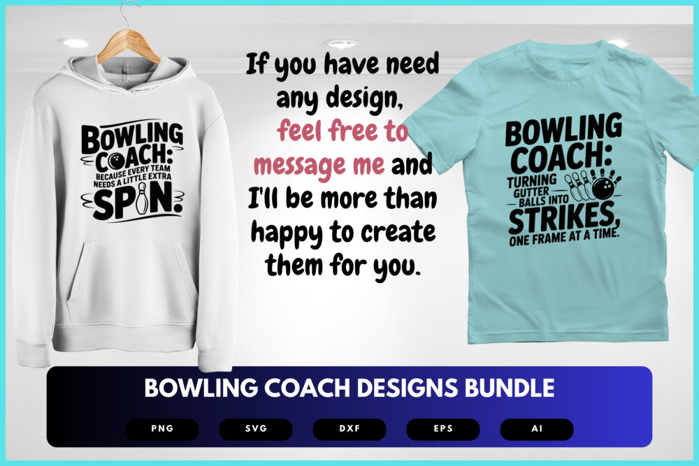 Bowling Coach SVG Bundle | Sports Coach Clipart, Bowling Silhouette Cut Files for Cricut & Sublimation - Image 7