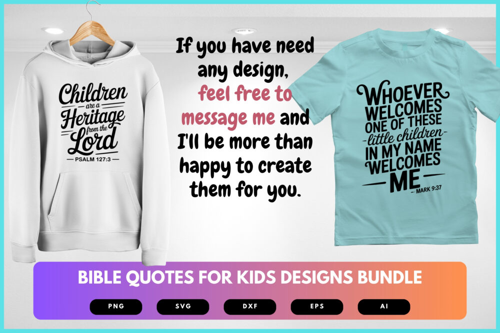 Bible Verse SVG Bundle for Kids | Christian Quotes, Scripture Cut Files for Children’s Crafts, Cricut & Sublimation - Image 8
