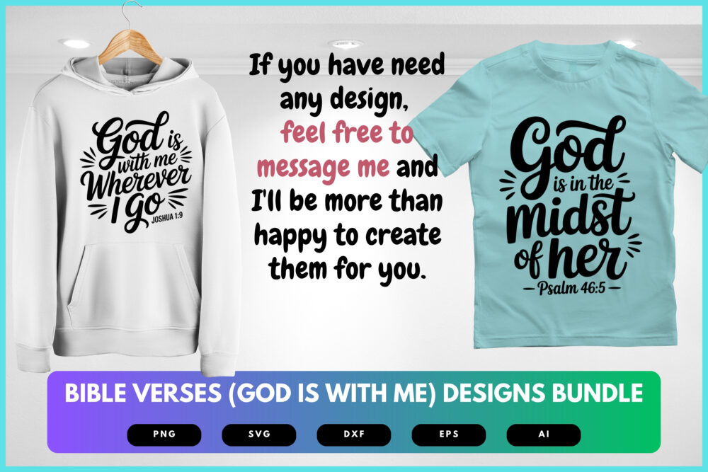 God Is With Me SVG Bundle | Bible Verse Cut Files, Christian Encouragement Designs for Cricut & Sublimation - Image 8
