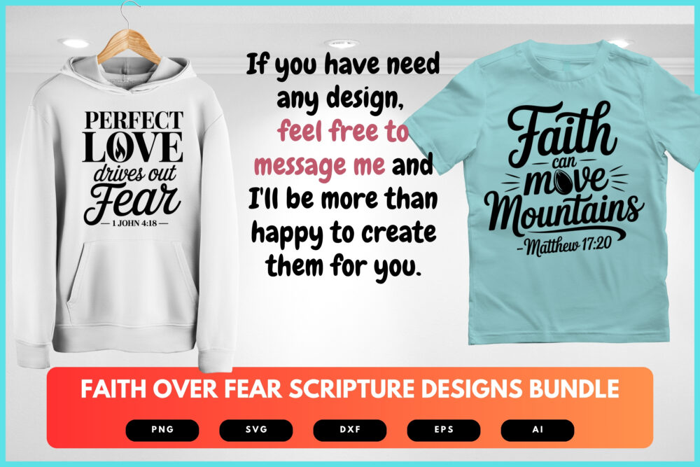 Faith Over Fear SVG Bundle | Scripture Cut Files, Christian Inspirational Quote Designs for Cricut & Sublimation - Image 8