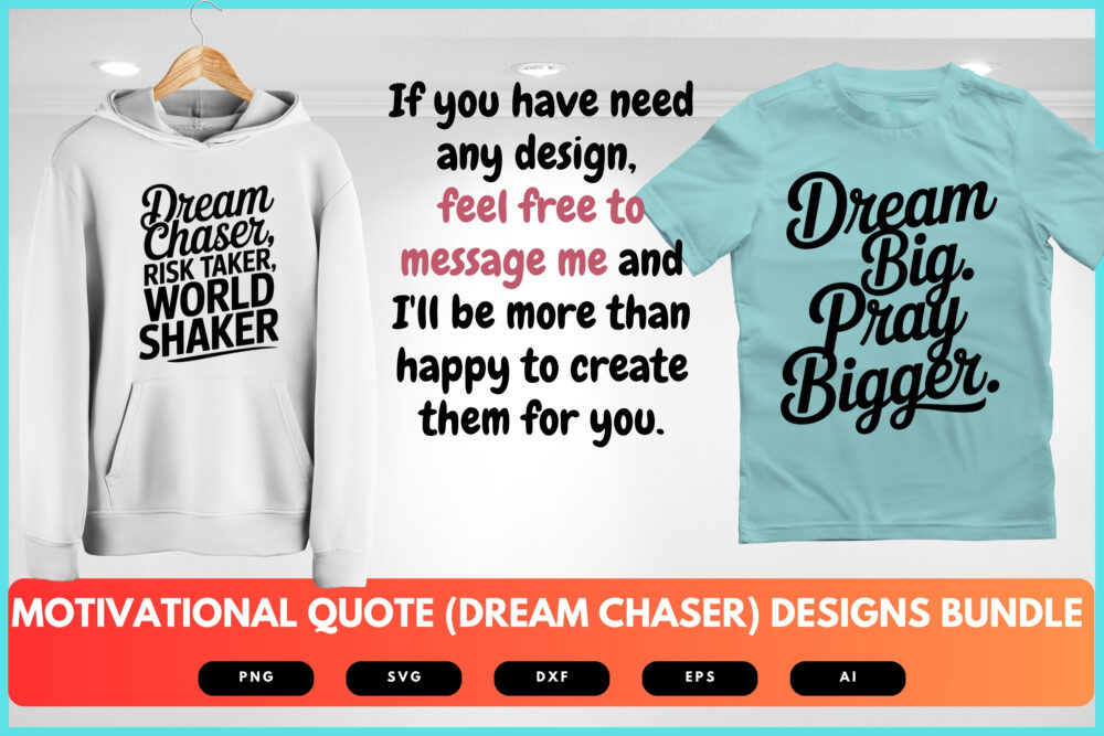 Dream Chaser SVG Bundle | Motivational Quote Cut Files for Cricut & Sublimation - Image 7