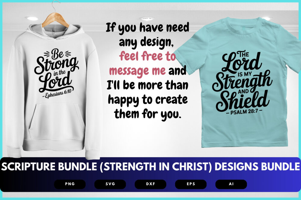 Strength in Christ SVG Bundle | Bible Verse Cut Files, Christian Encouragement Designs for Cricut & Sublimation - Image 8