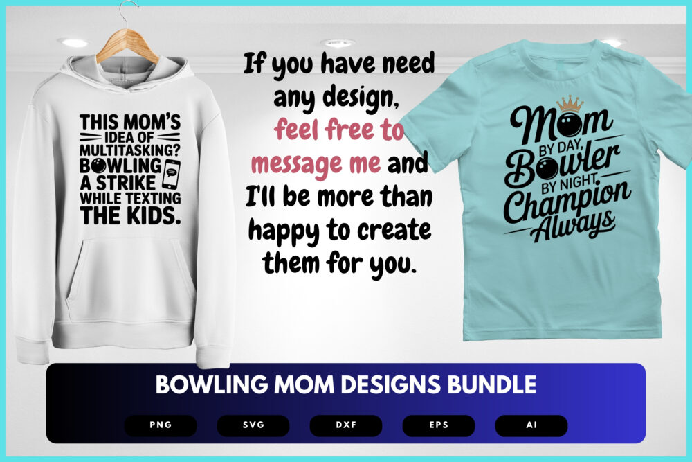Bowling Mom SVG Bundle | Cute Bowling Clipart, Sports Silhouette Cut Files for Cricut & Sublimation - Image 7