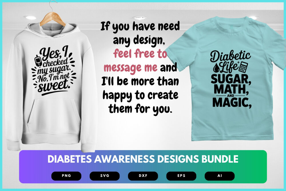 Diabetes Awareness SVG Bundle | Medical Ribbon Clipart, Diabetic Support Cut Files for Cricut & Sublimation - Image 8