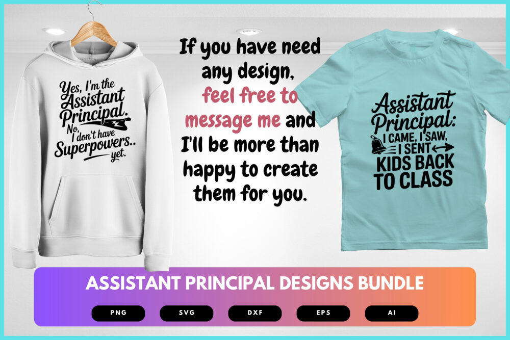 Assistant Principal SVG Bundle | School Staff Quotes, Education Clipart , Cut Files for Cricut & Sublimation - Image 8