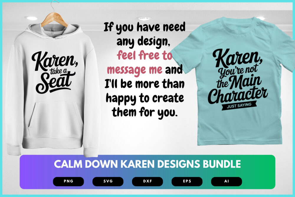 Calm Down Karen SVG Bundle | Funny Quote Clipart, Sarcastic Cut Files for Cricut & Sublimation - Image 8