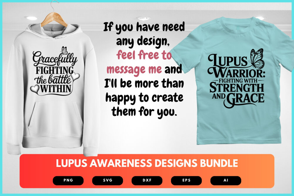Lupus Awareness SVG Bundle | Purple Ribbon Clipart, Support Quotes , Cut Files for Cricut & Sublimation - Image 8